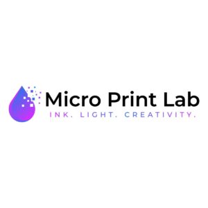 Micro Print Lab logo with ink design