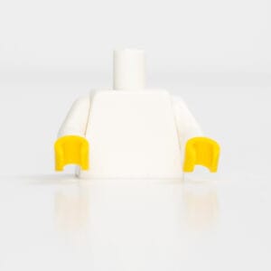 Plain white LEGO® minifigure torso with yellow hands