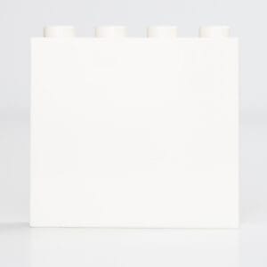Single white LEGO® building brick with four studs