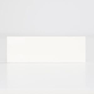 Plain white rectangular tile on light grey background